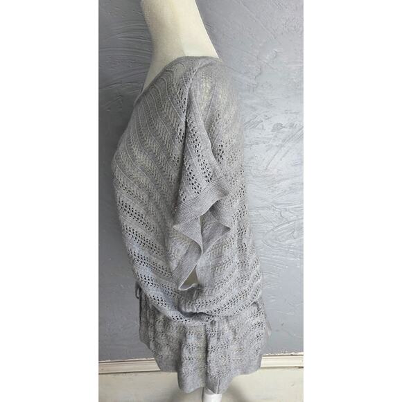 Croft & Barrow Short Sleeve Grey Open Knit Sweater Top Woman's Size XL - Picture 5 of 8
